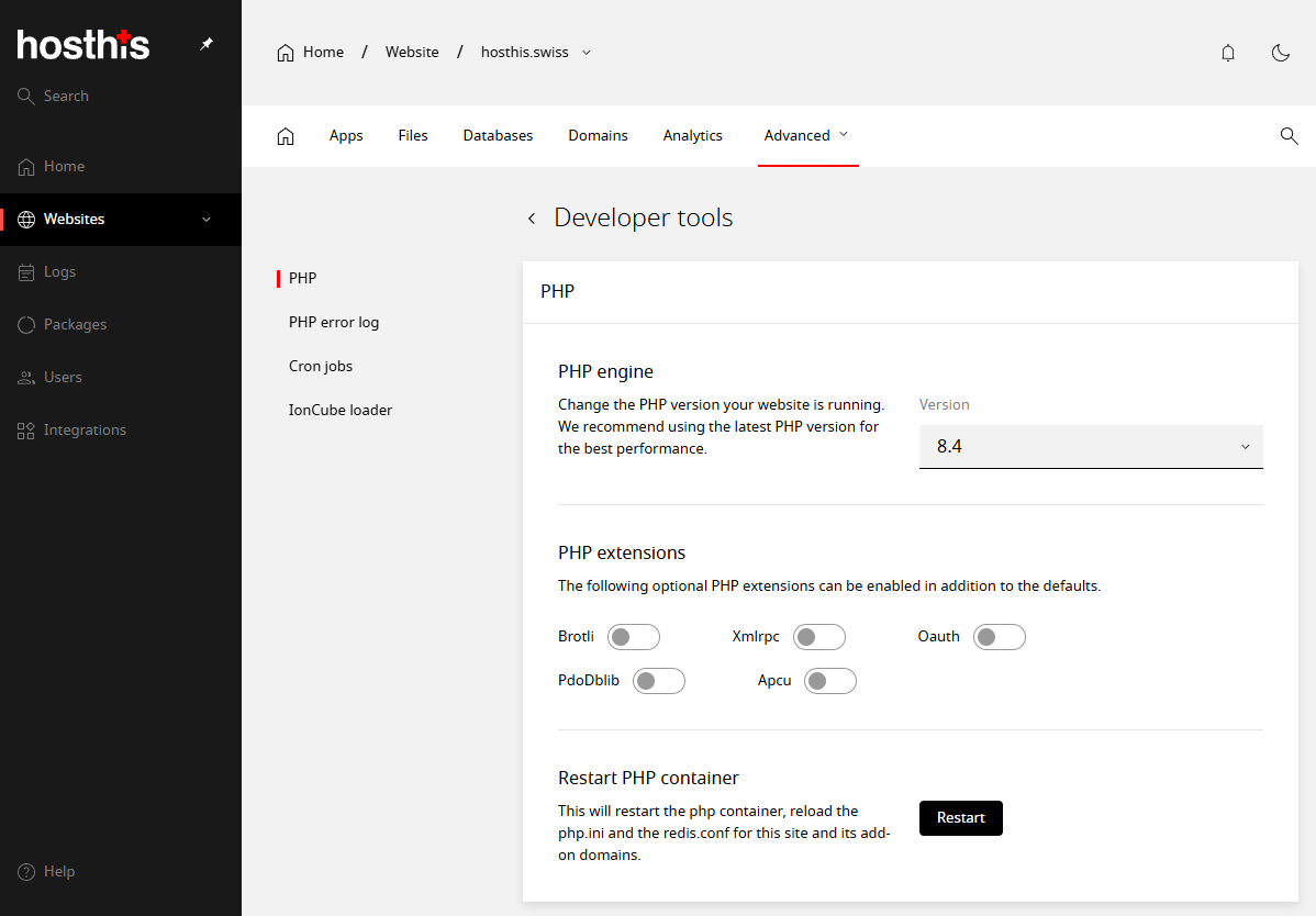 Control Panel Screenshot 4